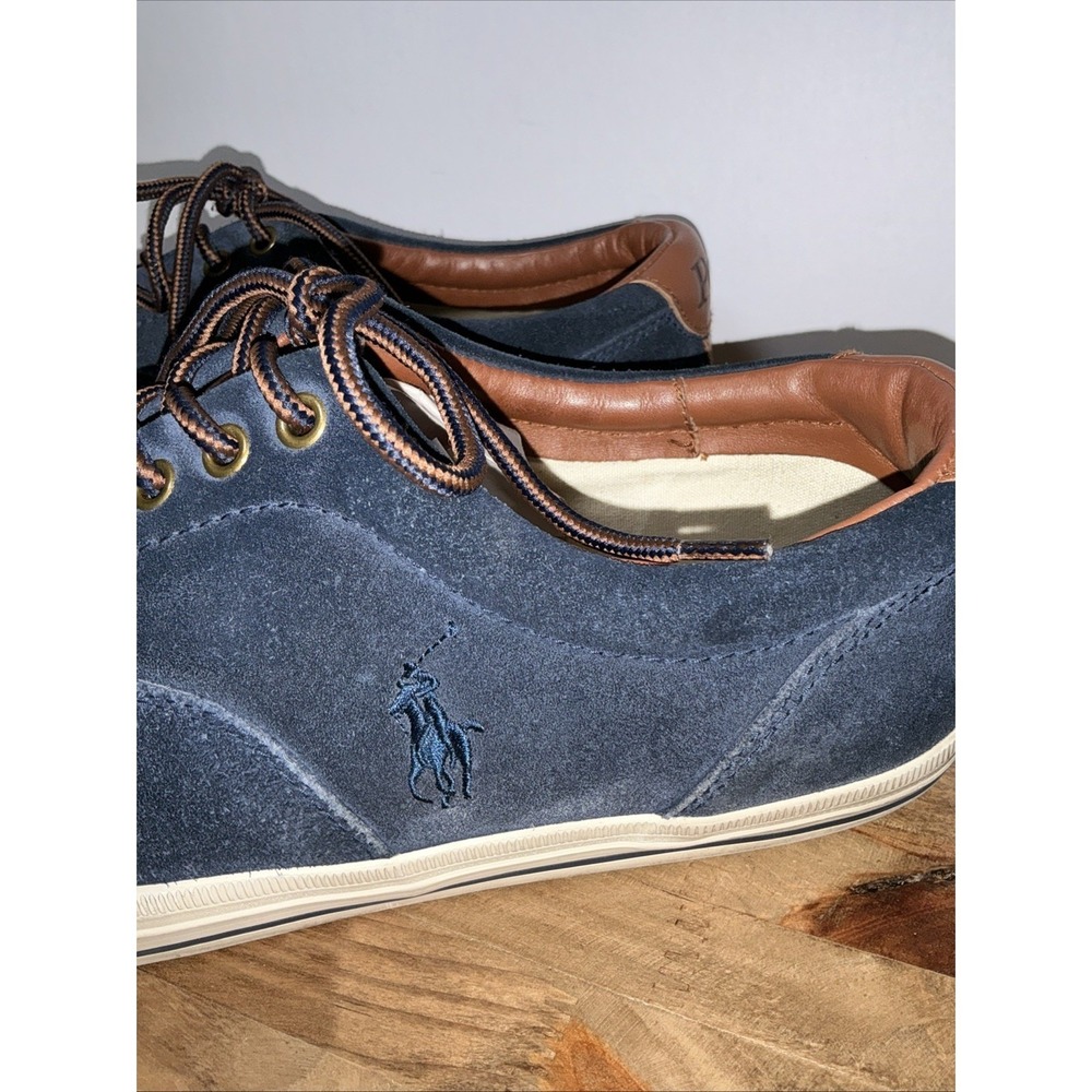 Polo Ralph Lauren Vaughn Navy Blue Suede Fashion Sneakers Men's Size 12D - Picture 5 of 10